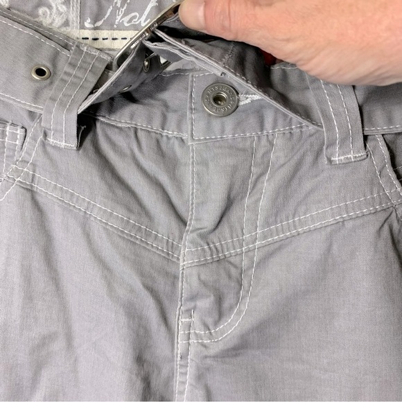 Not The Same N.T.S UK Gray Straight Wide Leg Pants Mid Rise Belted Waist 36" - Picture 13 of 16